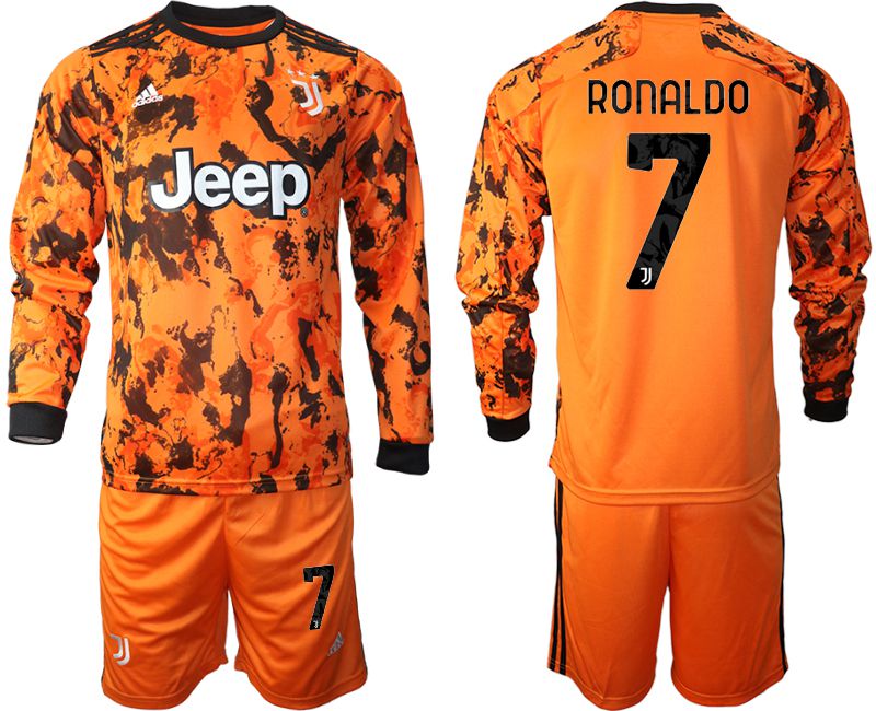 Men 2020-2021 club Juventus away long sleeves #7 orange Soccer Jerseys->juventus jersey->Soccer Club Jersey